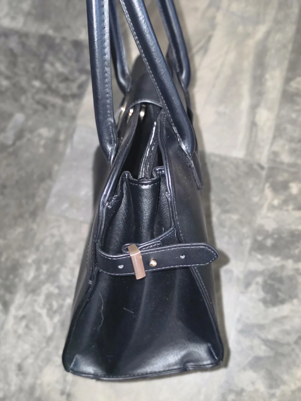 Time & Tru Maxwell Satchel Handbag In Black NWT